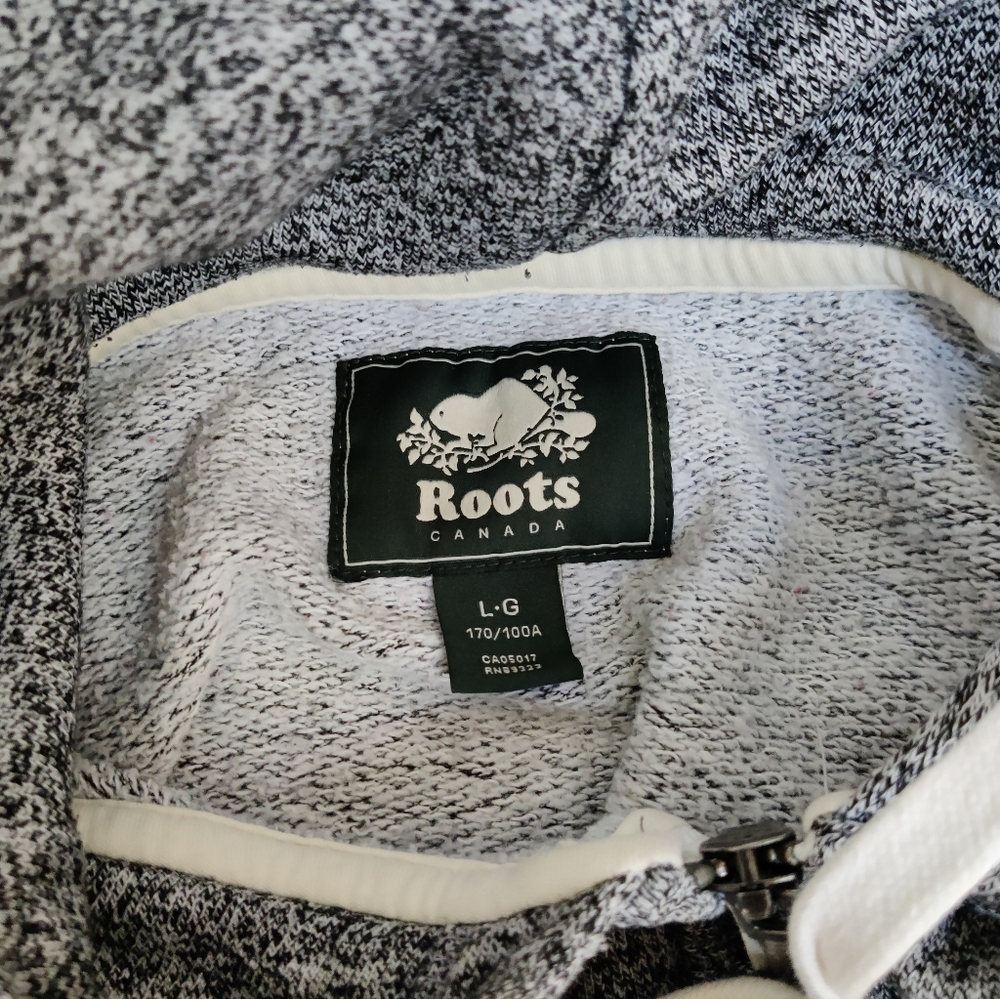 Roots Canada Salt & Pepper Full Zip Hoodie - Grey - Large - Picture 7 of 9